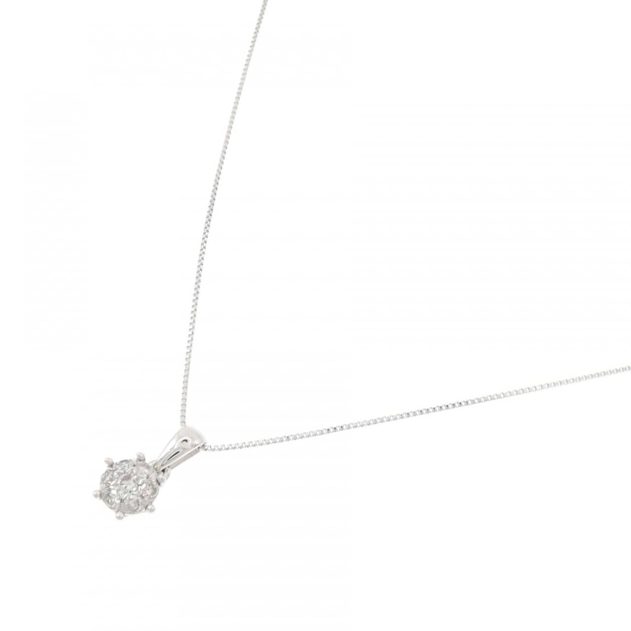 750WG/K18WG ダイヤモンド ネックレス 0.17CT