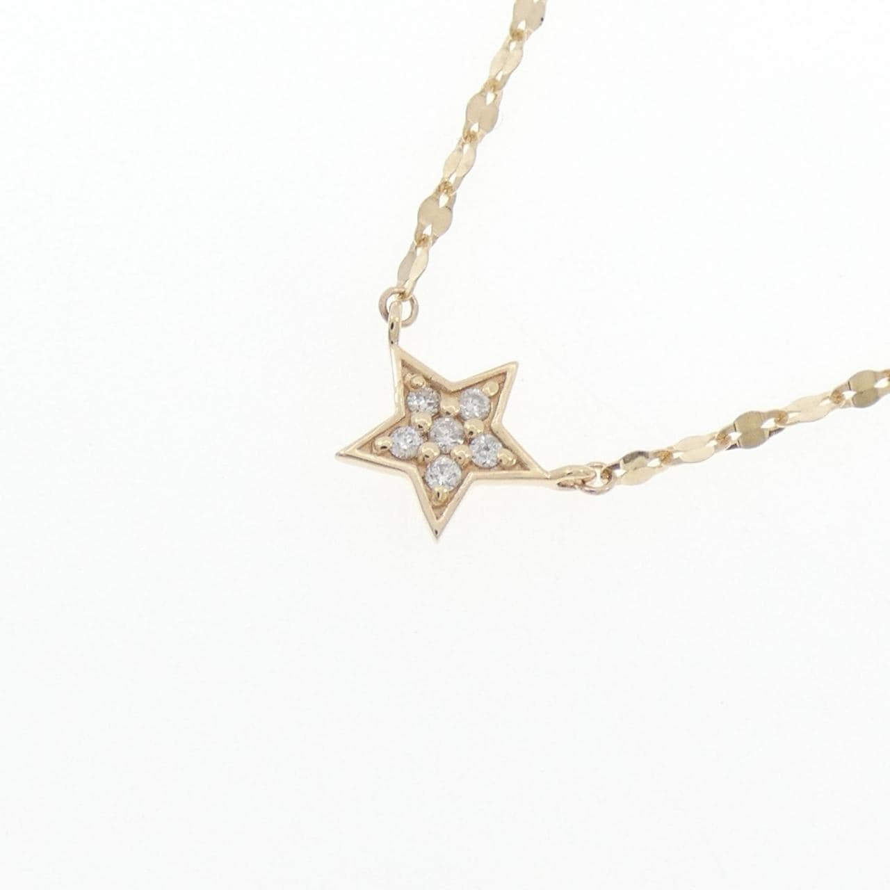 K10YG スター ダイヤモンド ネックレス 0.04CT