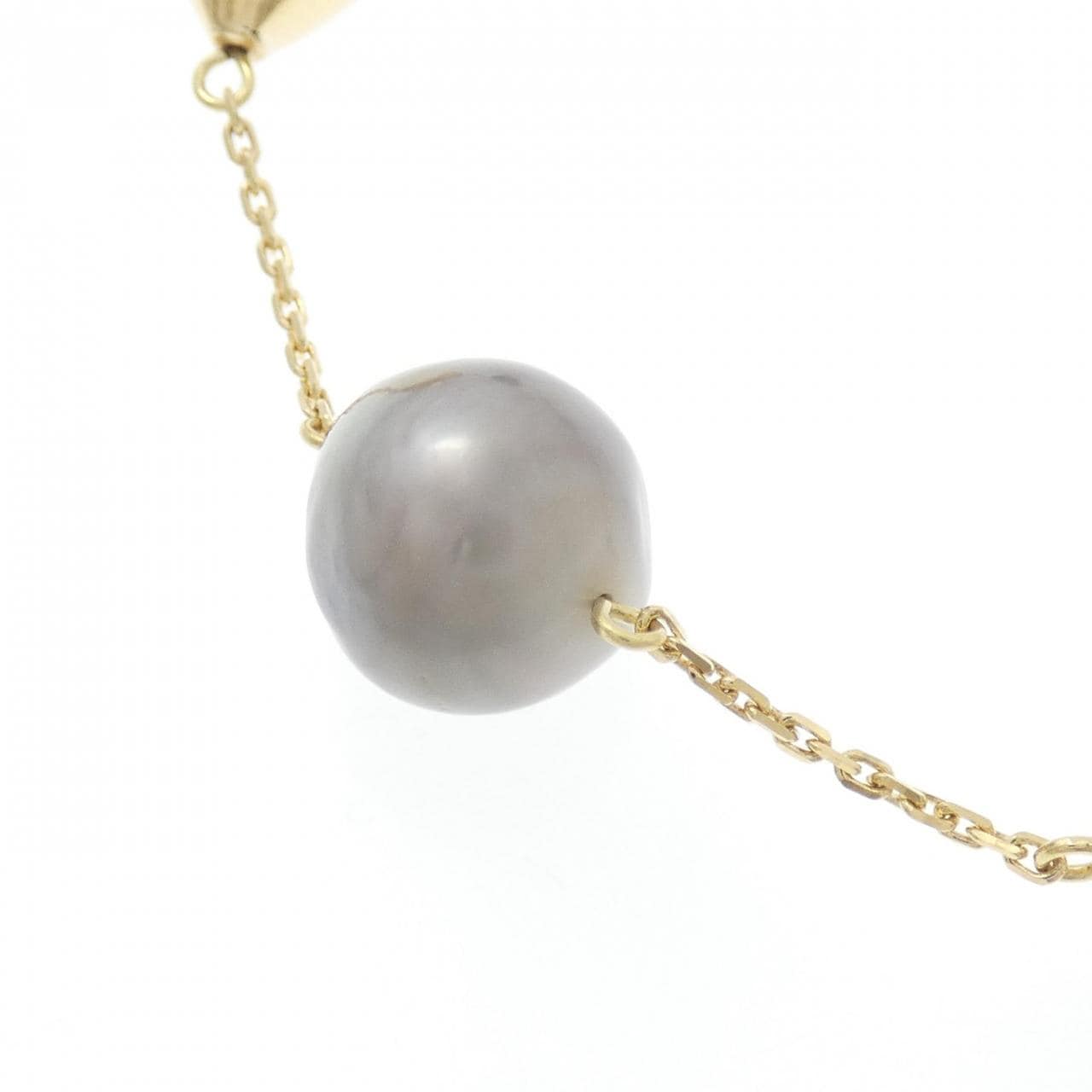 K18YG 黒蝶パール ネックレス