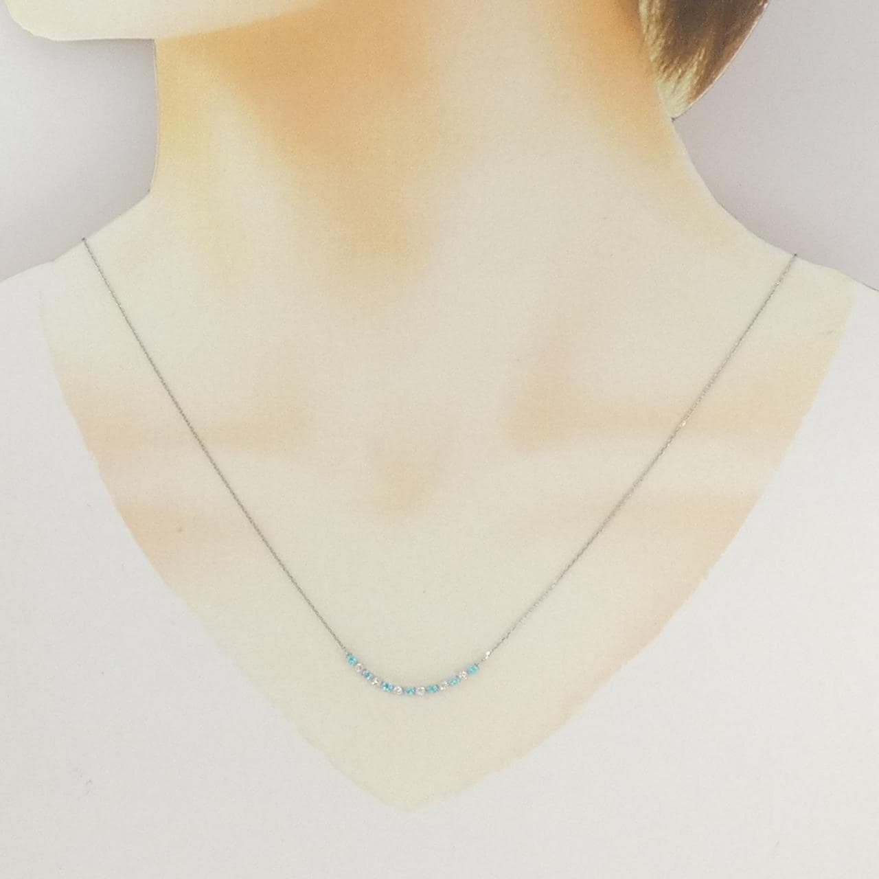 PT900/PT850 パライバトルマリン ネックレス 0.18CT