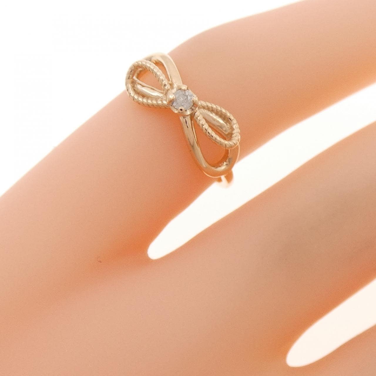 アガット ダイヤモンド ピンキーリング 0.03CT