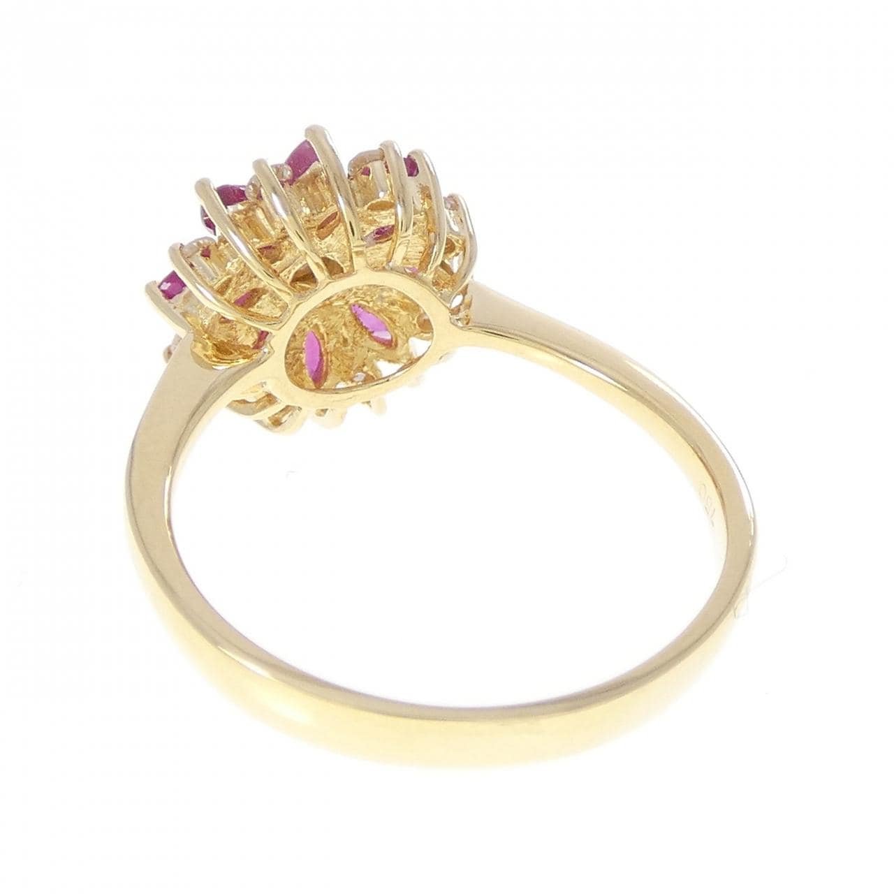 750YG フラワー ルビー リング 1.01CT