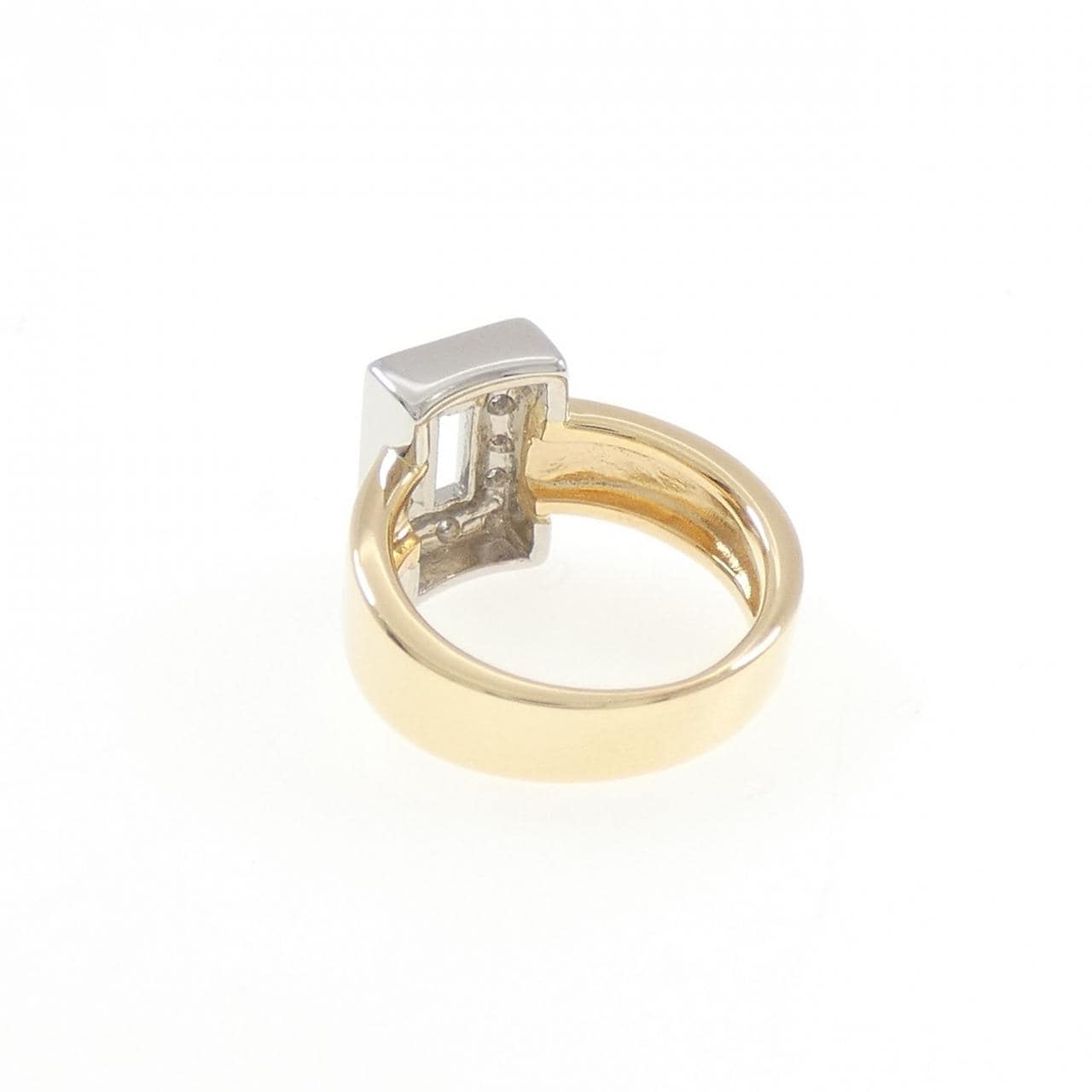 K18YG/PT900 ダイヤモンド ピンキー リング 0.12CT