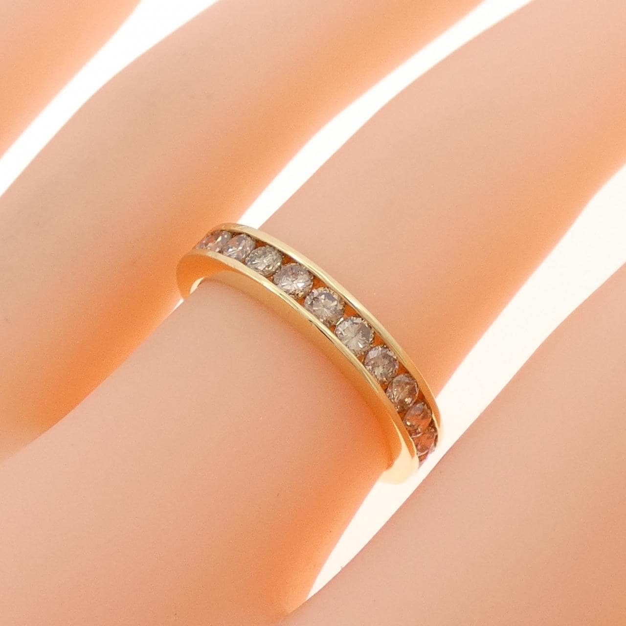 K18YG ハーフエタニティ ダイヤモンド リング 1.00CT