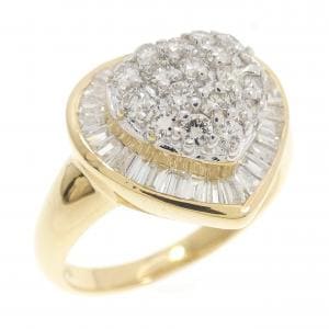 K18YG/K18WG ハート ダイヤモンド リング 1.08CT