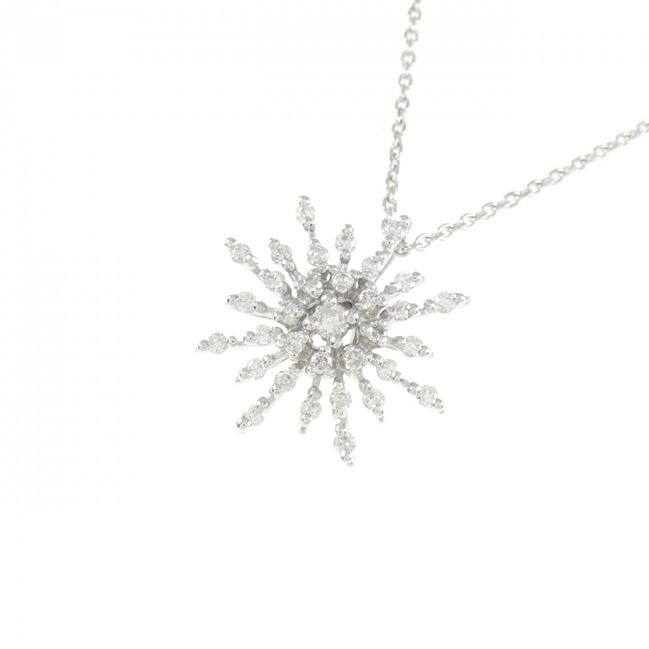 750WG/K18WG Diamond Necklace 0.26CT