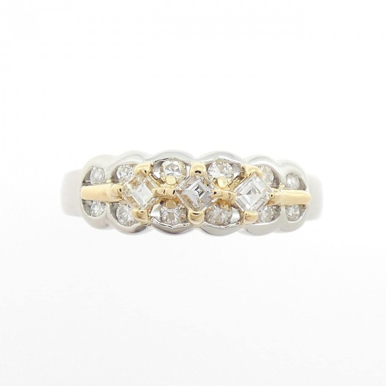 K18YG/PT900 ダイヤモンド リング 0.50CT