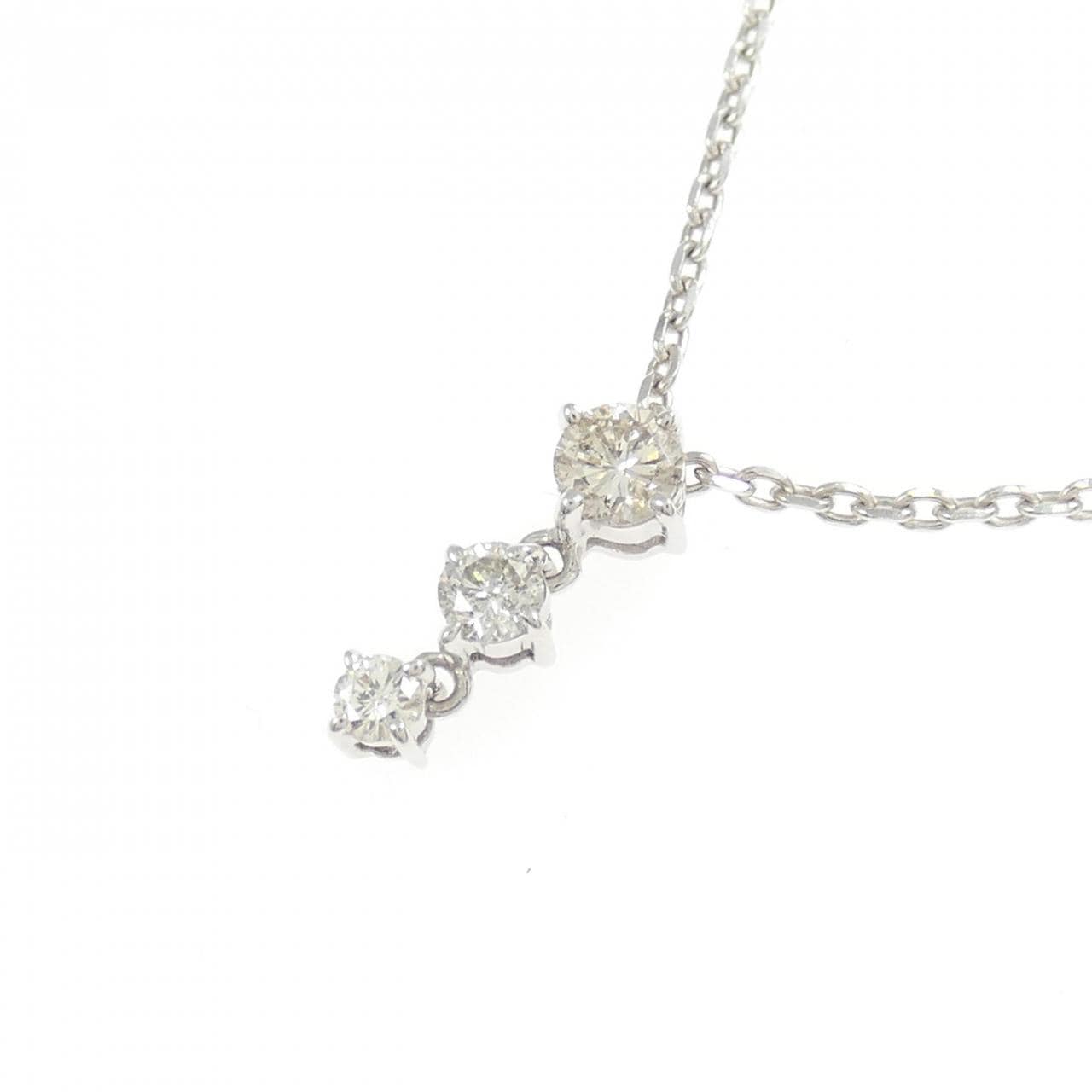 K18WG ダイヤモンド ネックレス 0.20CT