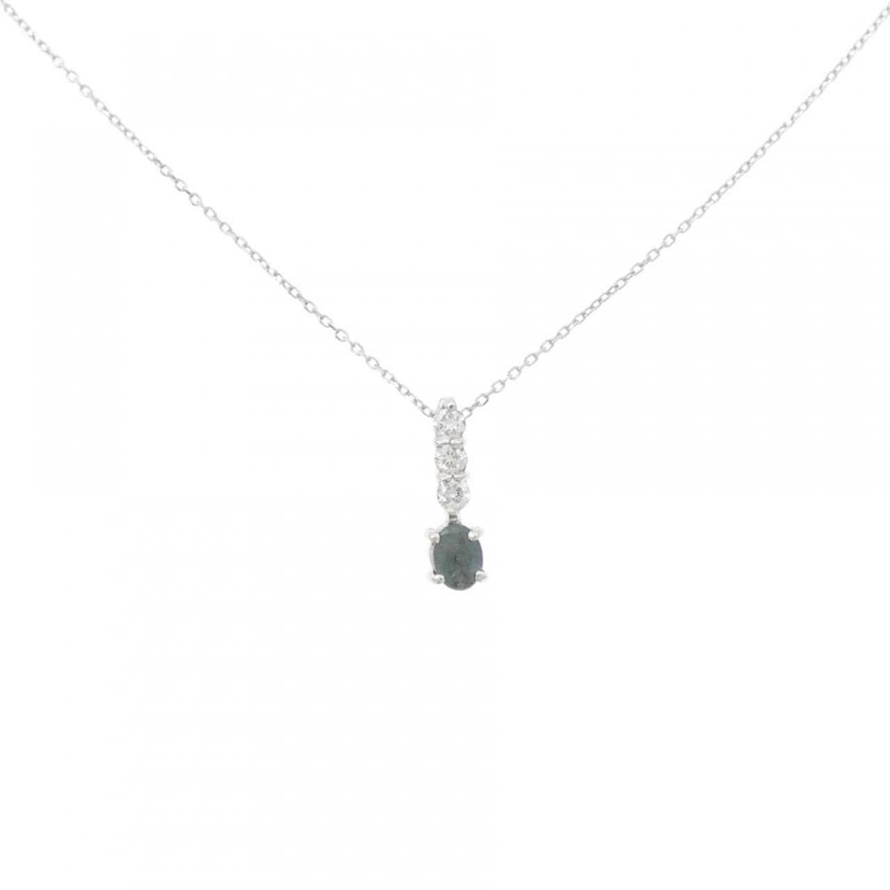 K18WG/PT850 アレキサンドライト ネックレス 0.10CT