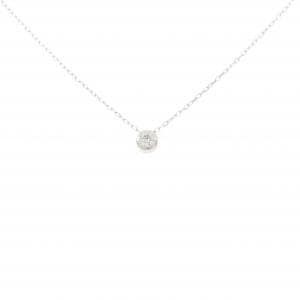 K18WG ソリティア ダイヤモンド ネックレス 0.08CT