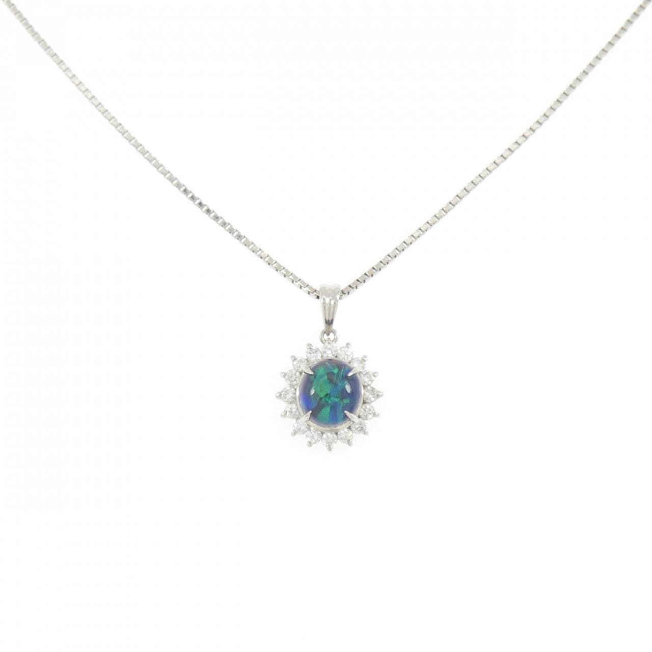 PT900/PT850 ブラックオパール ネックレス 1.40CT