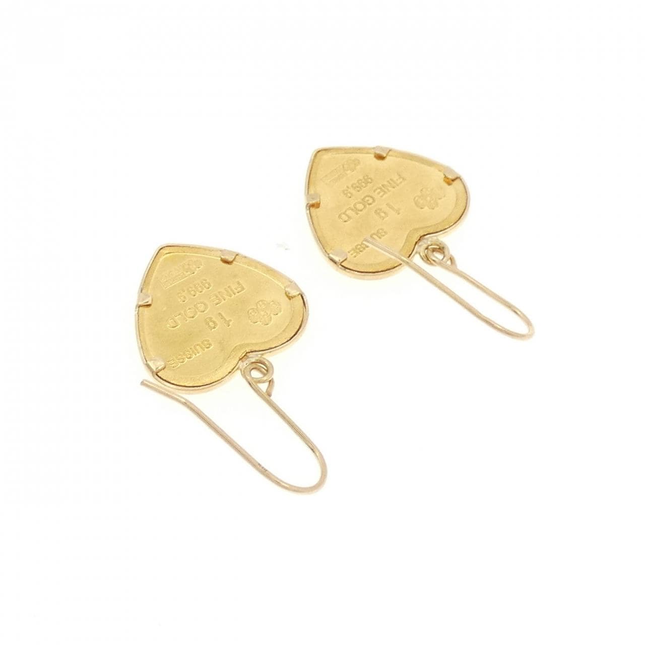 K18YG heart earrings