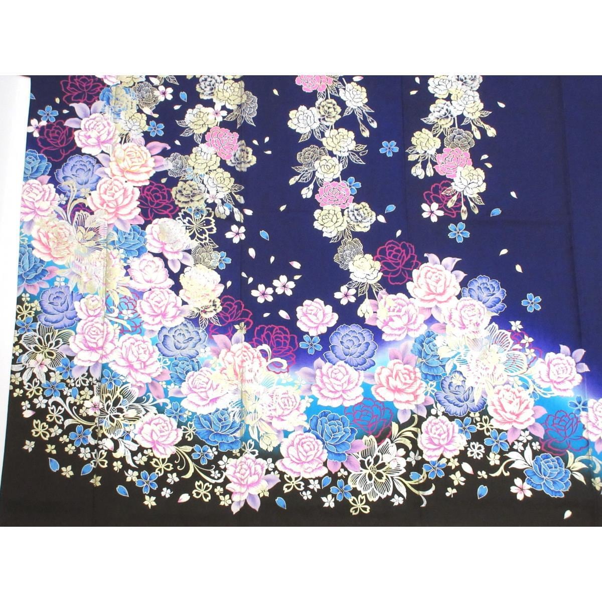 振袖　友禅金彩加工　刺繍入りボカシ染