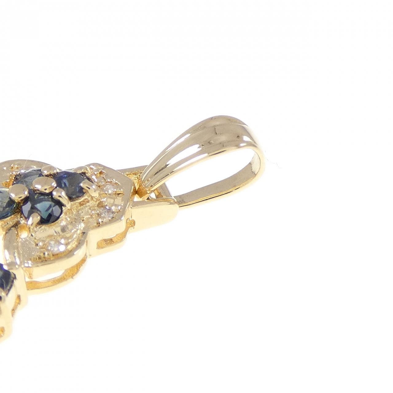 K18YG(枠) サファイヤ コイン ペンダント