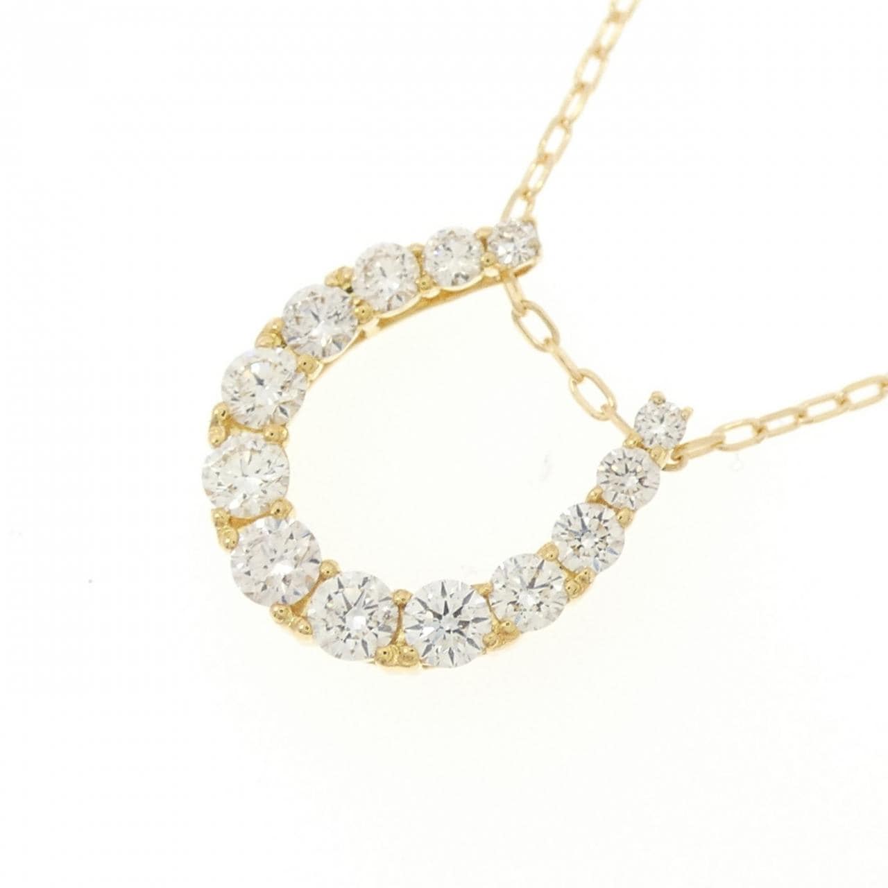K18YG ホースシュー ダイヤモンド ネックレス 0.50CT