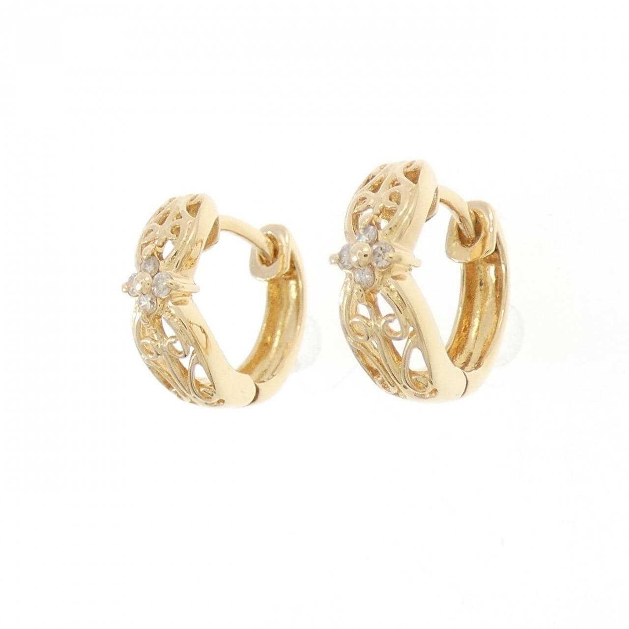 K18YG ダイヤモンド ピアス 0.06CT