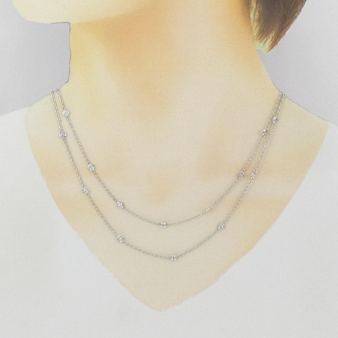 PT850/PT950 ダイヤモンド ネックレス 1.1CT