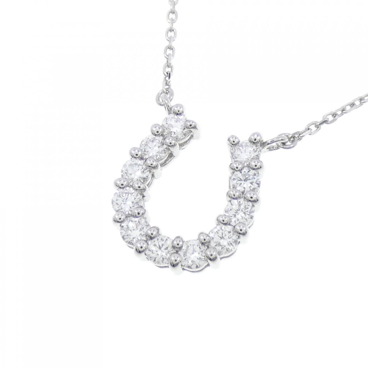 [BRAND NEW] PT Horseshoe Diamond Necklace 0.304CT