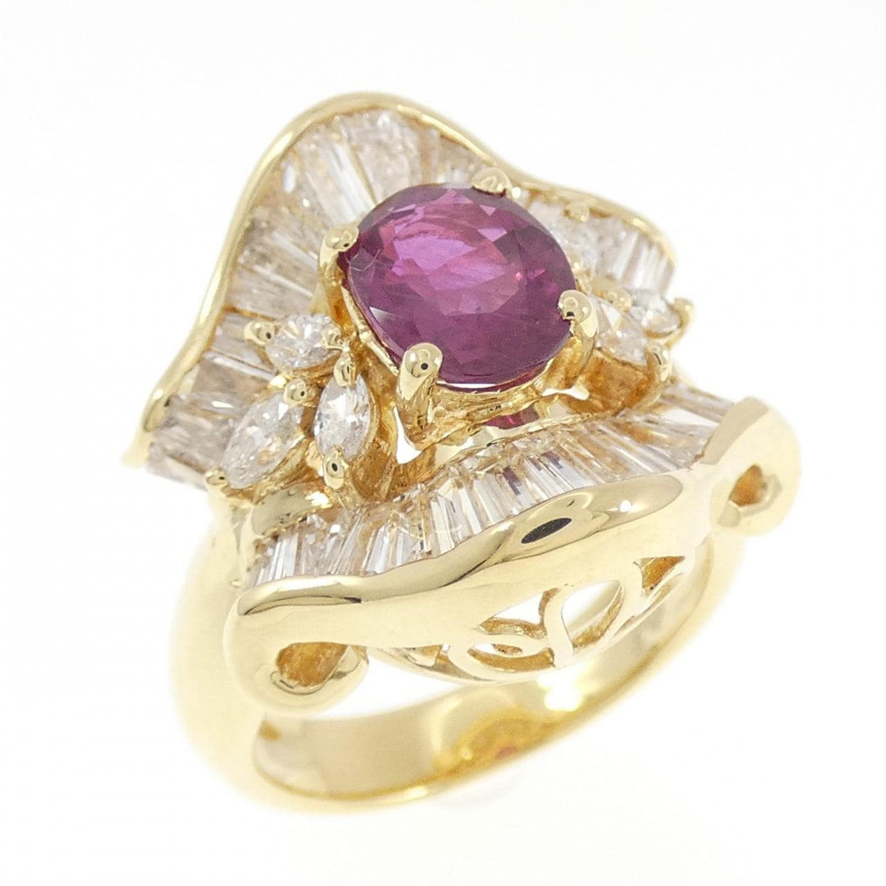 K18YG ダイヤモンド リング 1.59CT