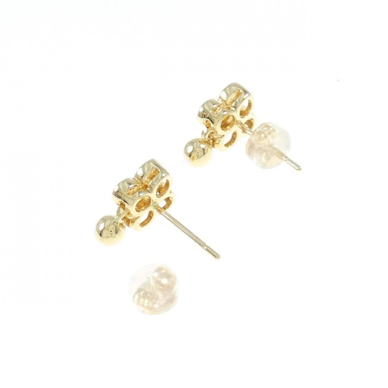 K18YG/K18WG Flower Diamond Earrings 0.12CT