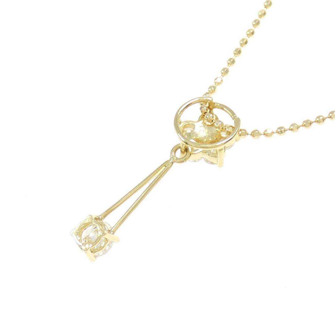 K18YG Flower Diamond Necklace 0.307CT