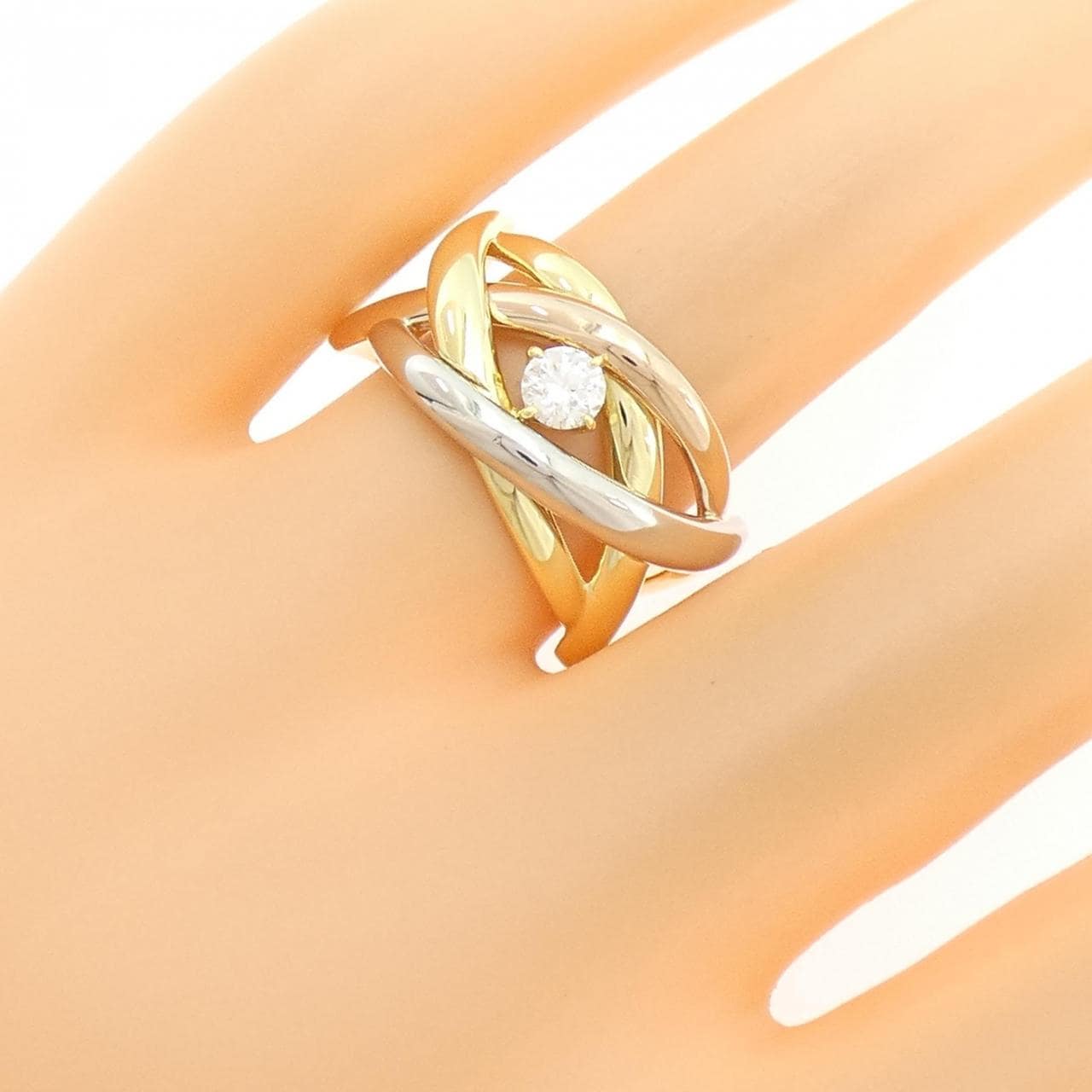 K18YG/PT950/K18PG Diamond Ring 0.210CT