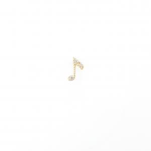 【新品】K18YG音符钻石耳环单耳0.01CT