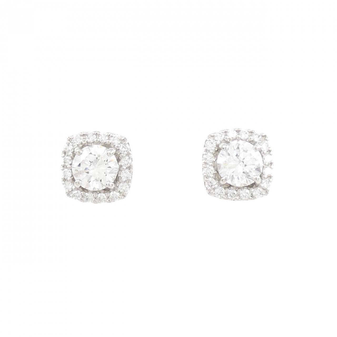【リメイク】PT900/ST ダイヤモンド ピアス 0.523CT 0.544CT D SI1 VG