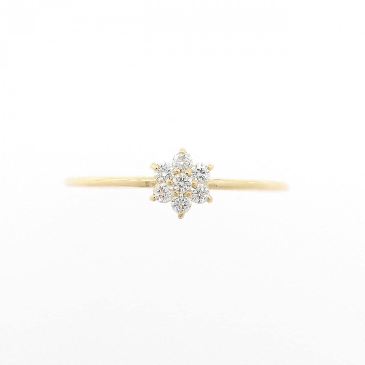 【リメイク】K18YG フラワー ダイヤモンド リング 0.10CT
