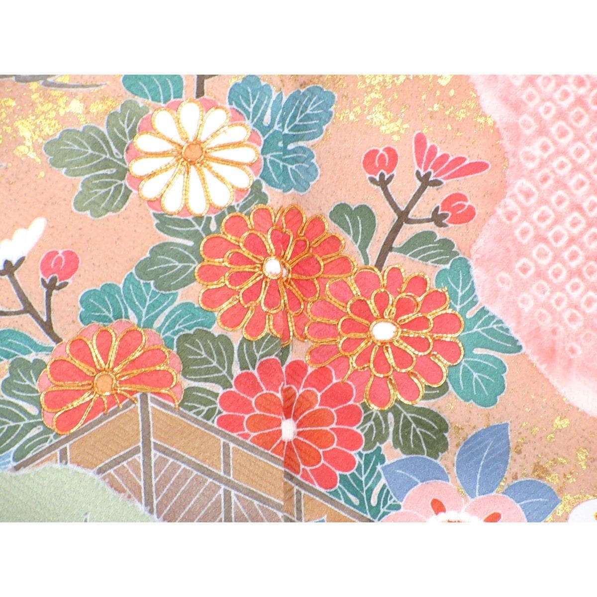 【未使用品】訪問着　友禅金彩加工　刺繍入り　Ｓサイズ