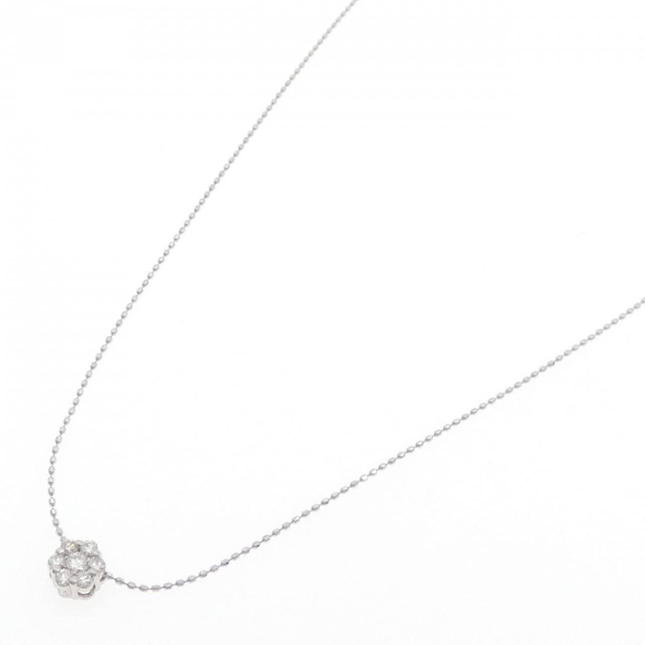 PT900/PT850 フラワー ダイヤモンド ネックレス 0.20CT