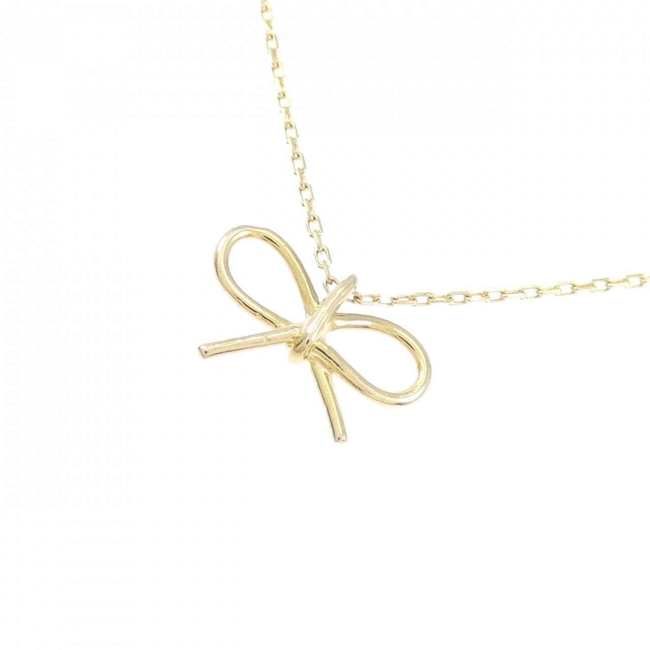 K18YG リボン ネックレス