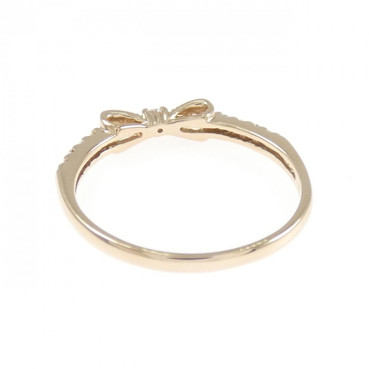 K18PG リボン ダイヤモンド リング 0.16CT