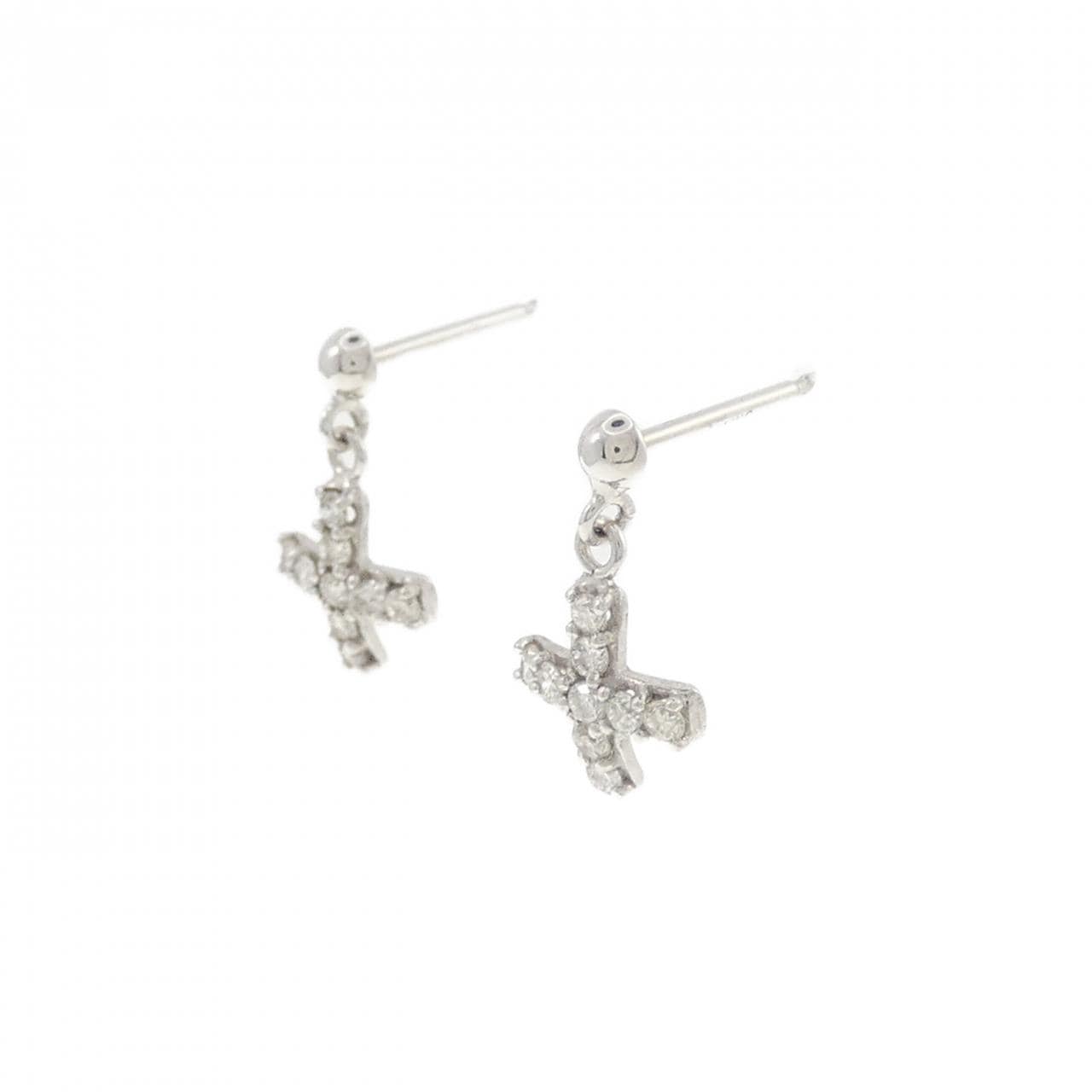 K14WG ダイヤモンド ピアス 0.20CT