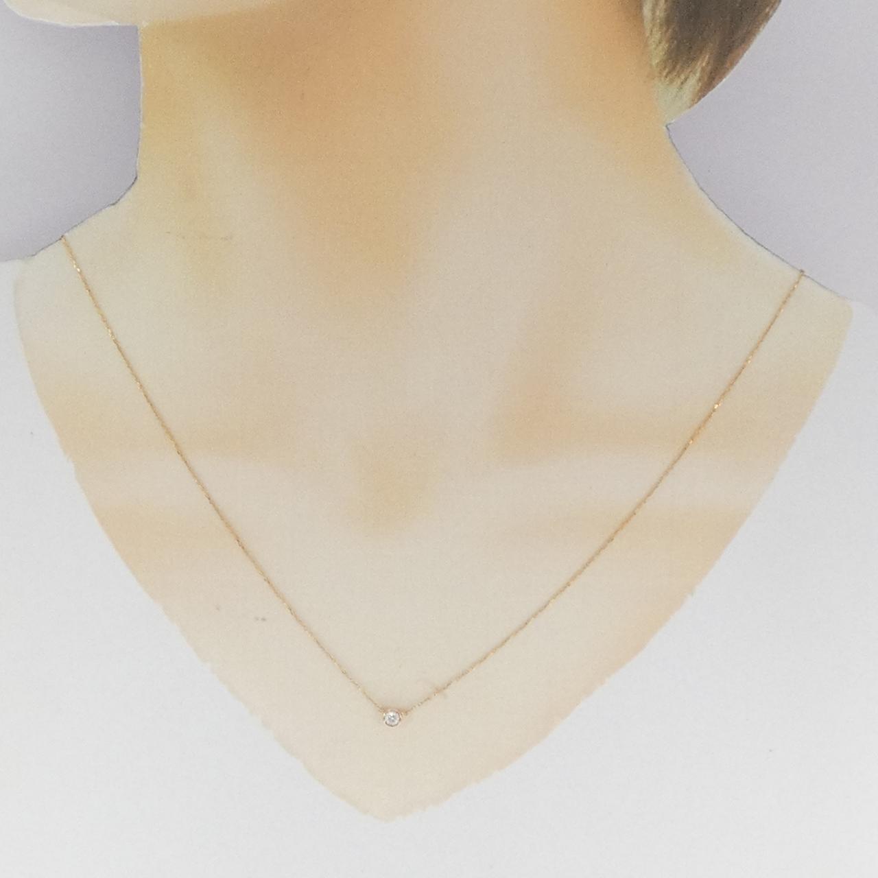 K18PG ソリティア ダイヤモンド ネックレス 0.10CT
