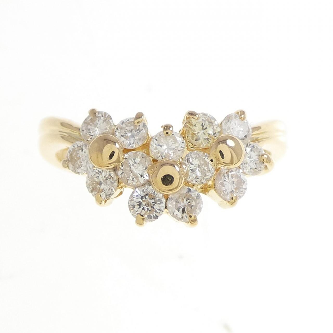 K18YG花朵鑽石戒指0.60CT