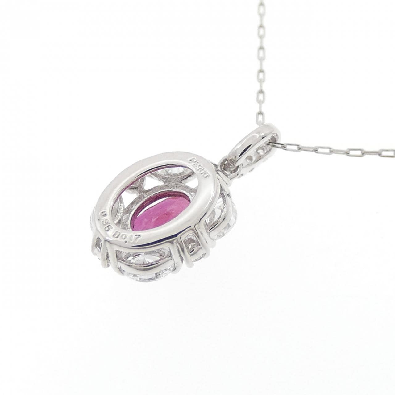 【新品】PT900/PT850 ルビー ネックレス 0.35CT