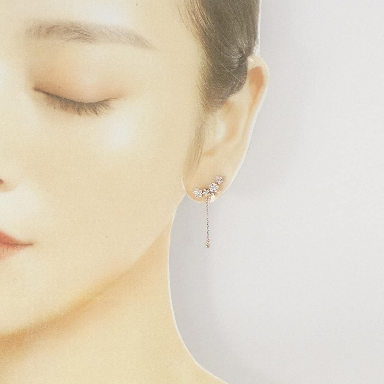 14KPG/14K フラワー キュービック ピアス