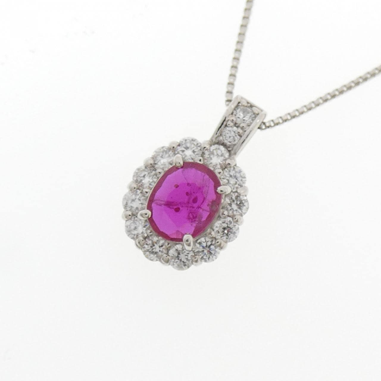 PT900/PT850 ルビー ネックレス 0.41CT