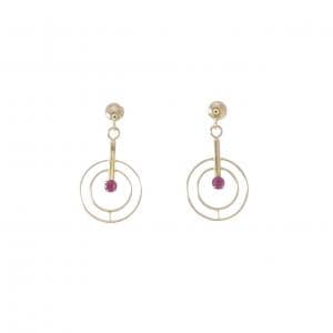 K18YG ルビー ピアス