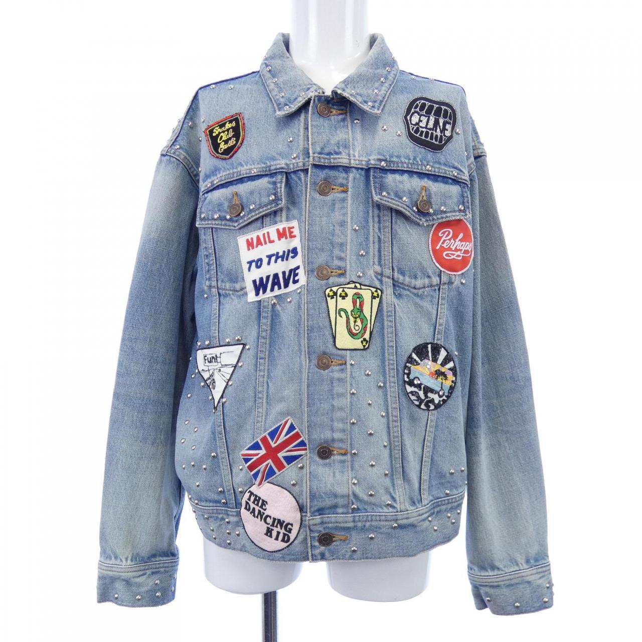 セリーヌ CELINE トラッカースタッズデニムジャケット 2Q245646M エディ期 デニムジャケット