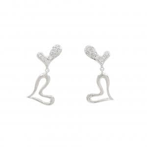 K18WG ハート ダイヤモンド ピアス 0.20CT