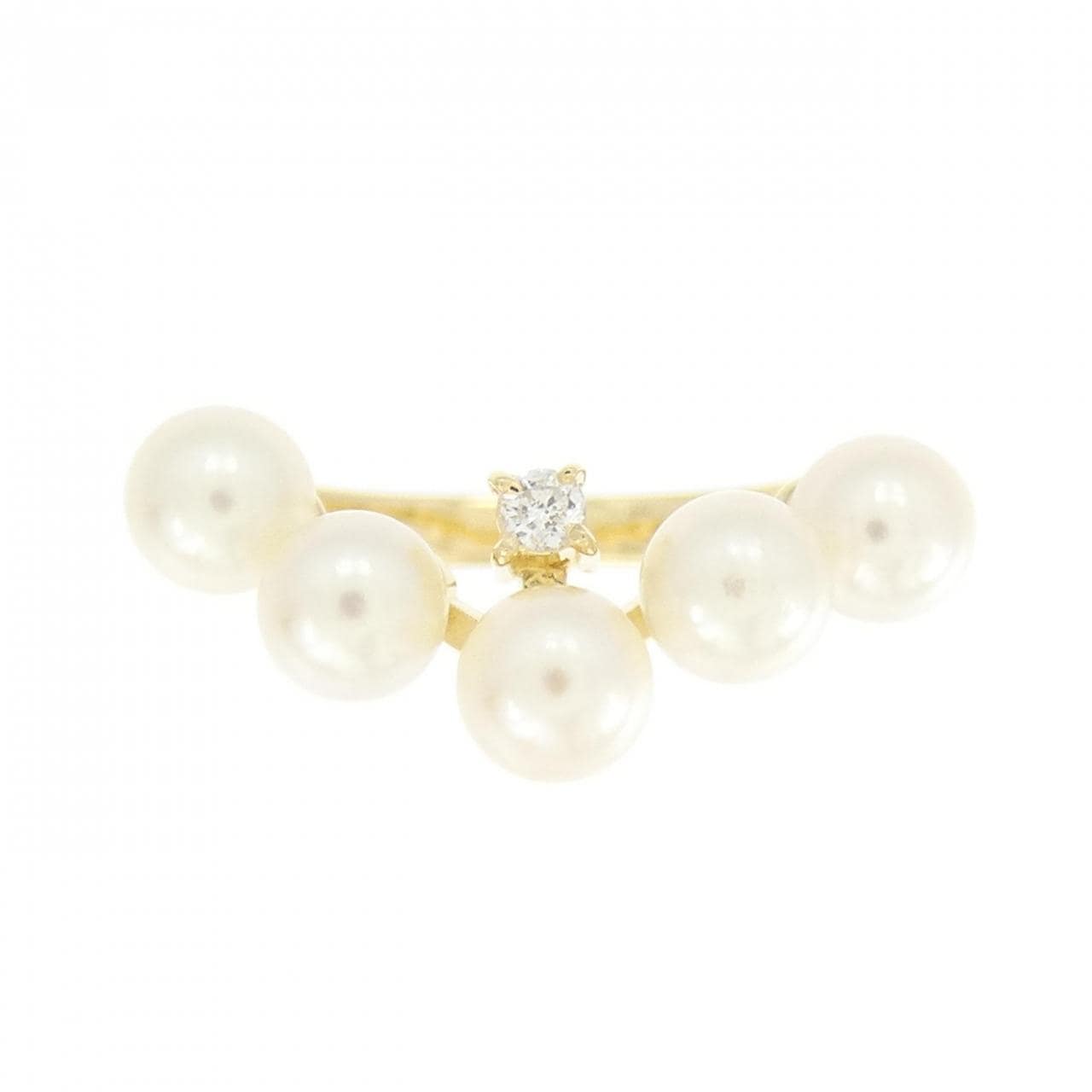 K18YG Akoya pearl ring