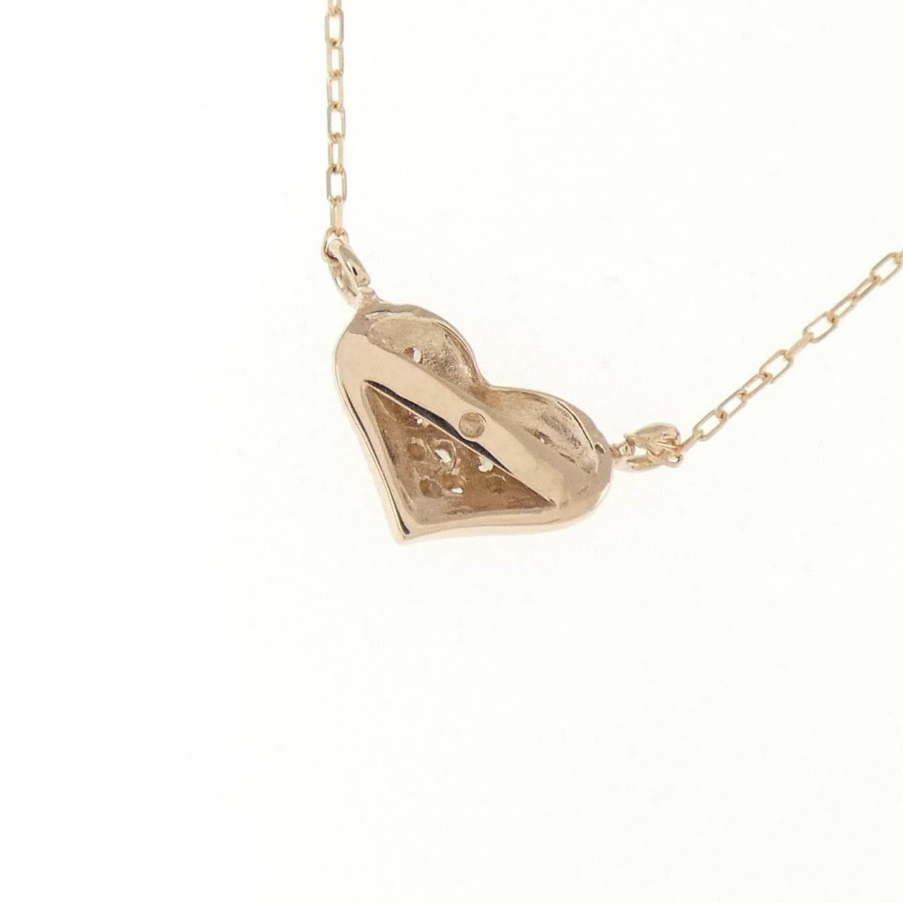 K18PG ハート ダイヤモンド ネックレス 0.10CT