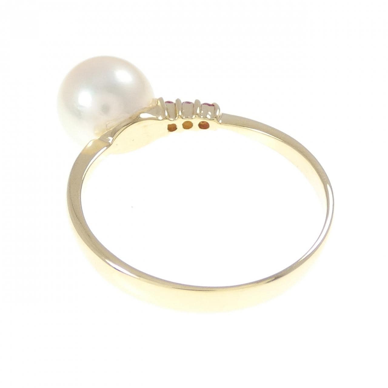 K18YG アコヤパール リング 7.6mm
