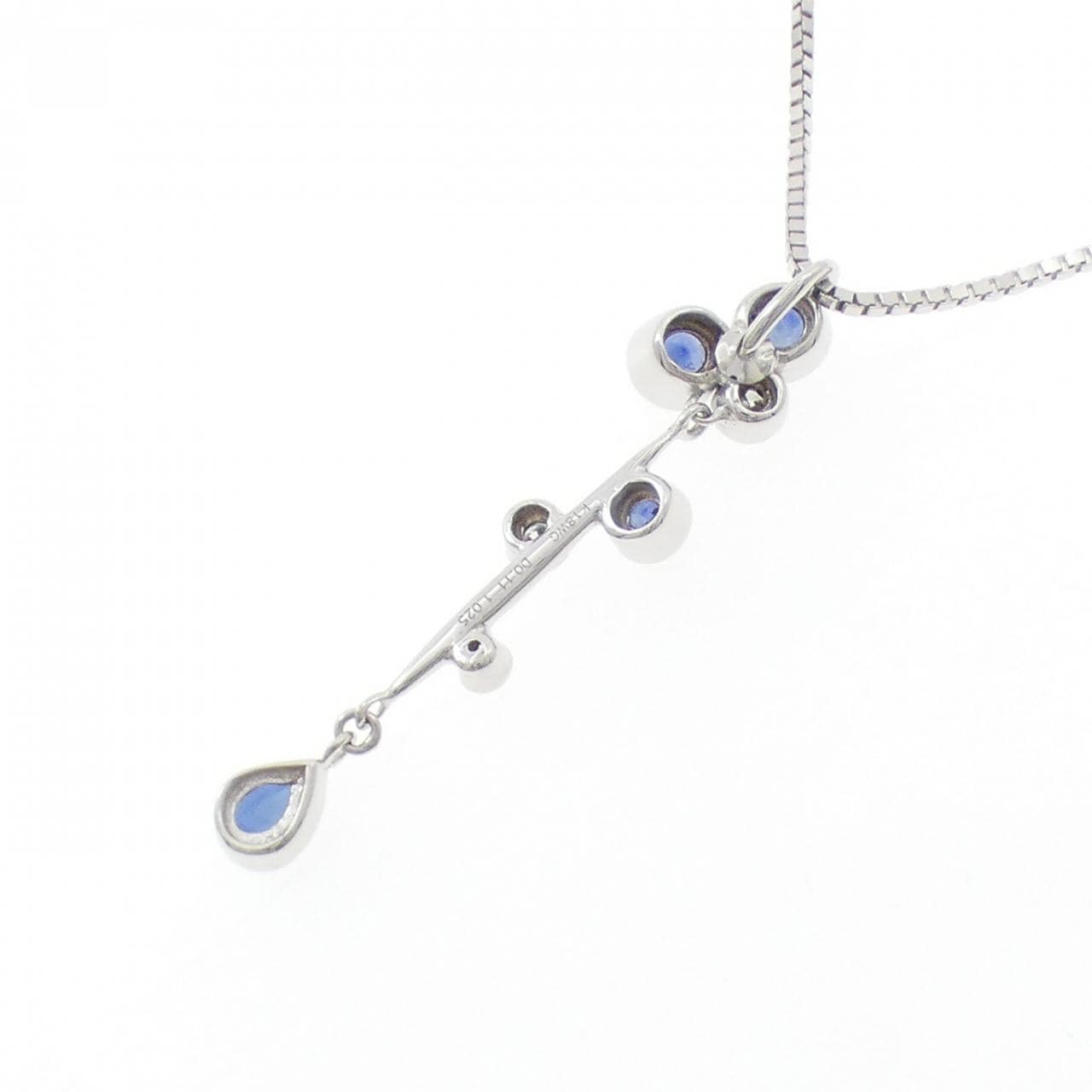 K18WG/750WG Sapphire Necklace 1.025CT