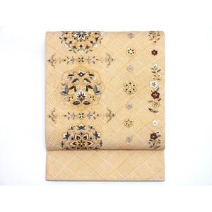 袋帯　組糸織　刺繍加工