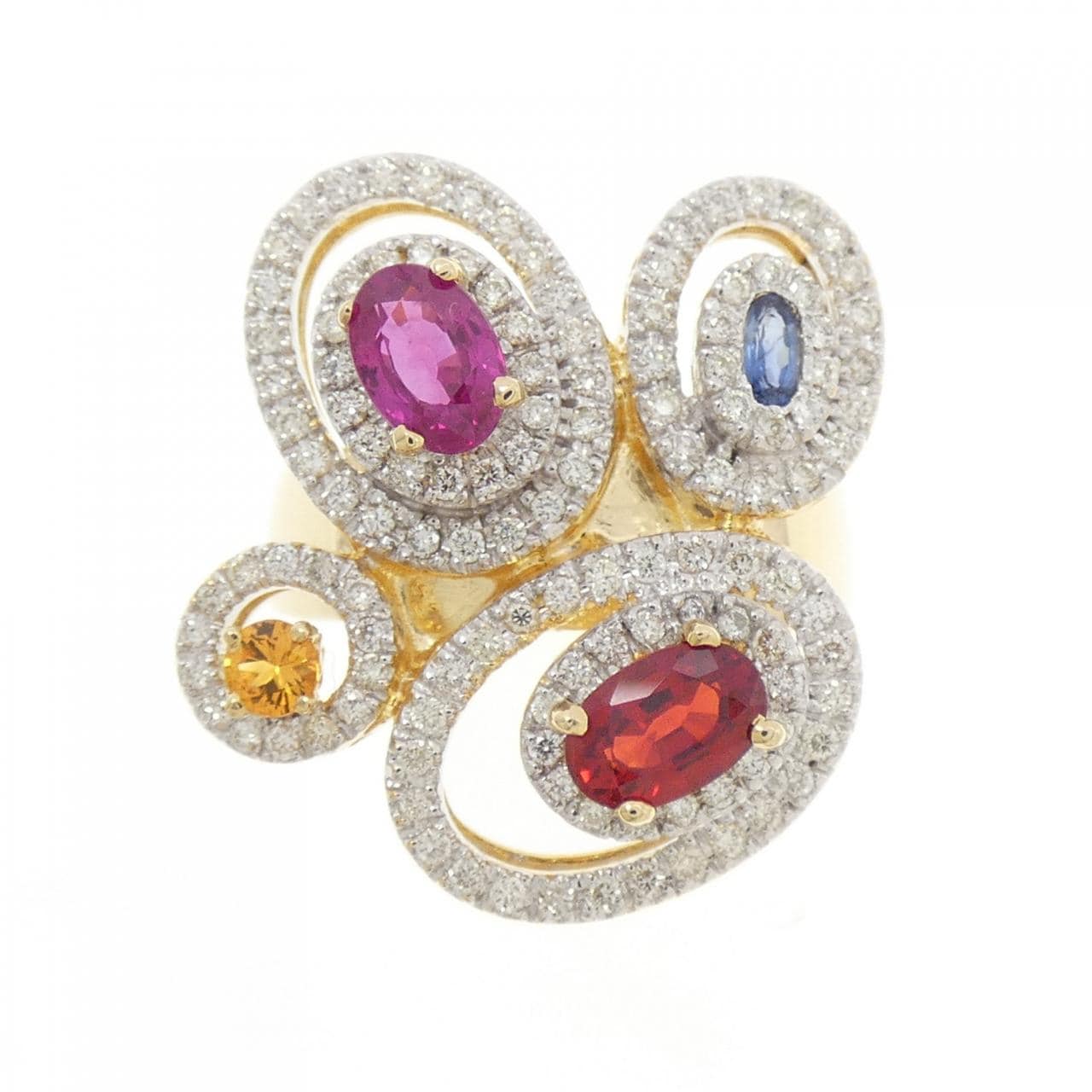 750YG/750WG カラーストーン リング