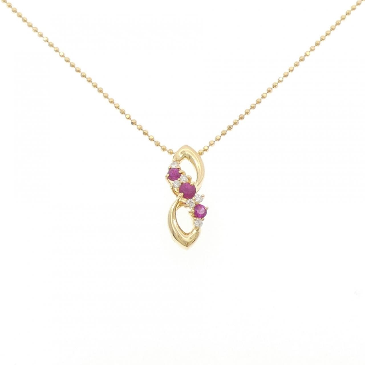 K18YG ルビー ネックレス 0.30CT