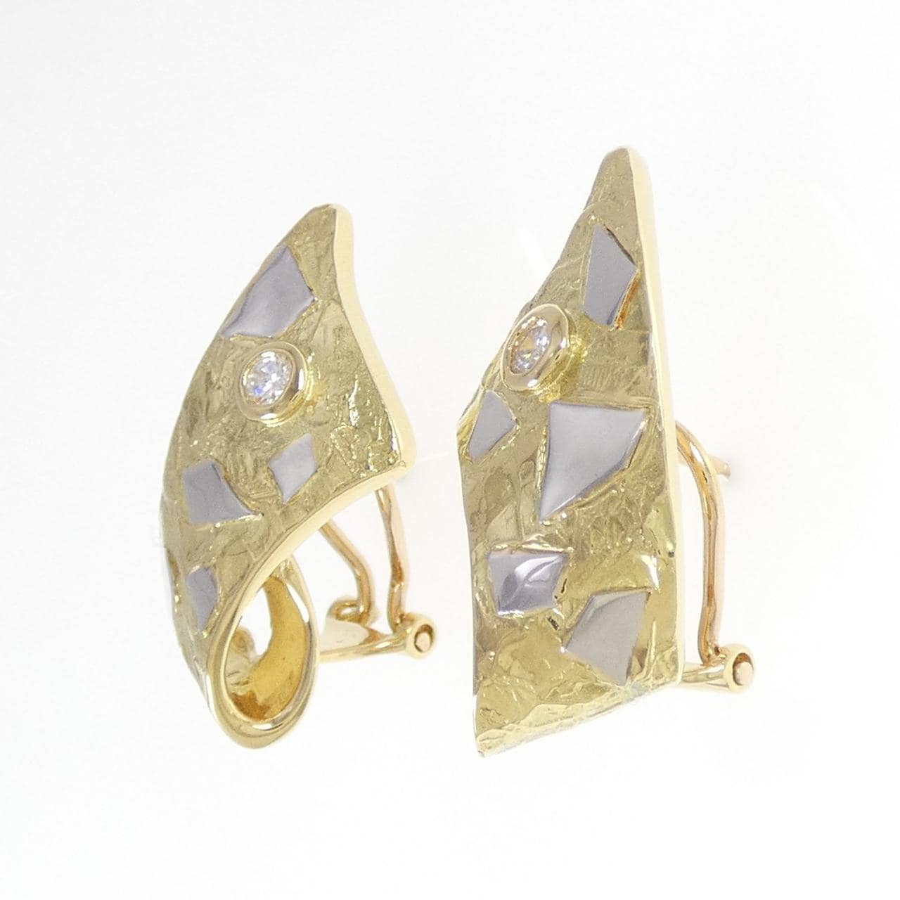 K18YG/K18WG ダイヤモンド ピアス 0.18CT
